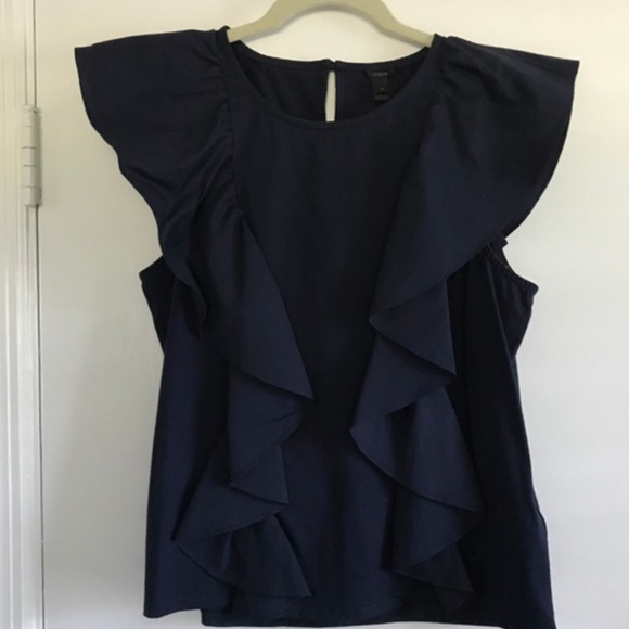 J Crew Ruffle Front Tee Top - Picture 3 of 4
